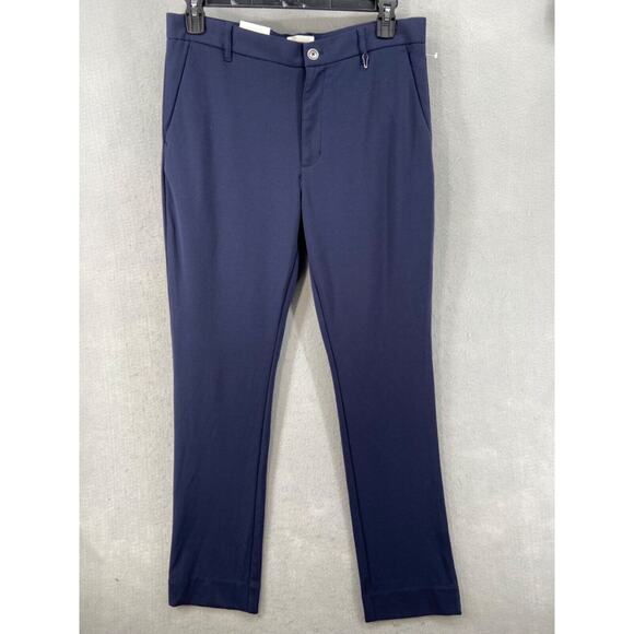 New‎ Construct Pants Mens Sz 33x32 Blue Knit Stretch Straight Leg Pockets - Picture 1 of 11